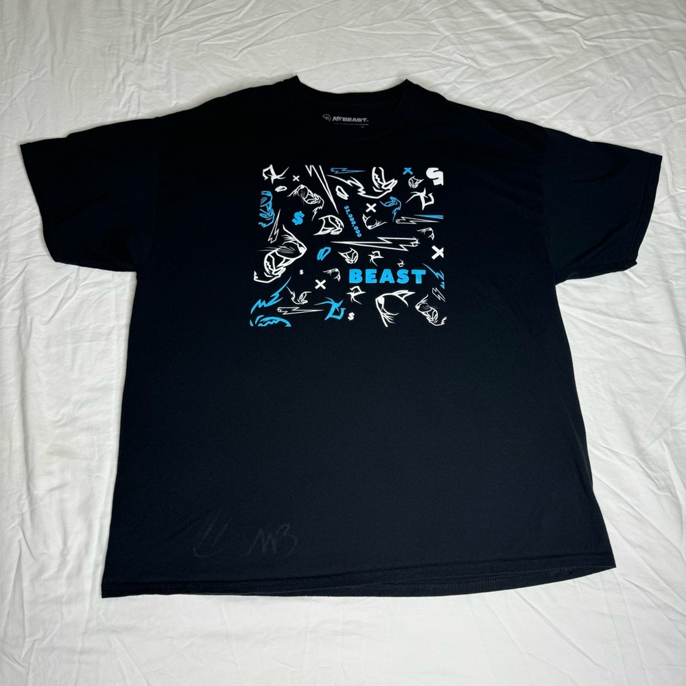 Mr. Beast Blackโ 2020 24 Hour Livestream Autographed Graphic Mens Size 2XL Worn